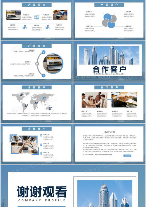2020商務風公司簡介PPT模板 助力專業商務信息咨詢展示